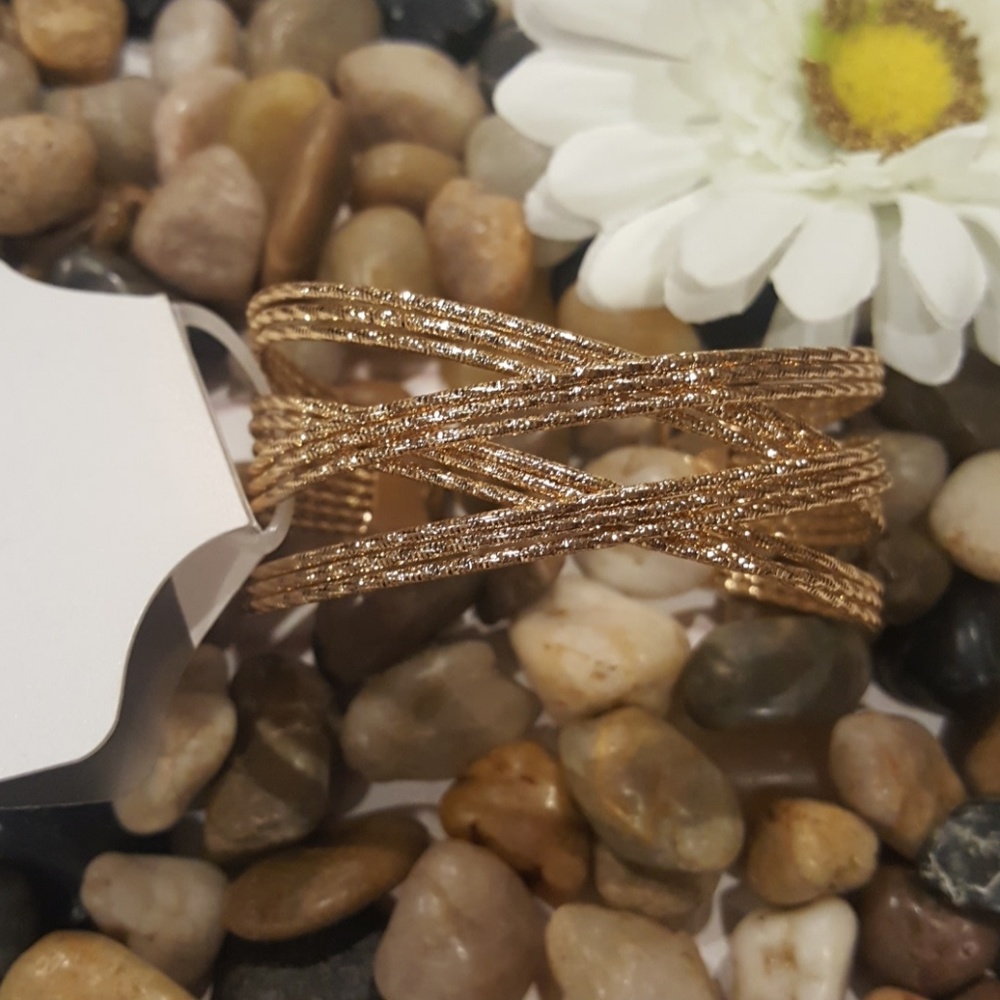 $ Gold Braided Metal Bracelet - NWT!